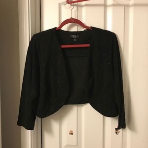 MSK Glitter Bolero Cropped Shrug Jacket